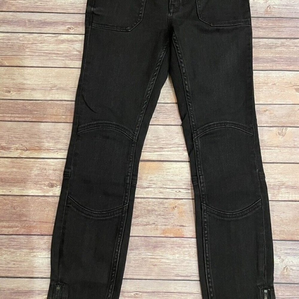 NWT Pilcro High Rise Denim Legging Jeans Ankle Zipper Moto Anthro - Picture 3 of 14